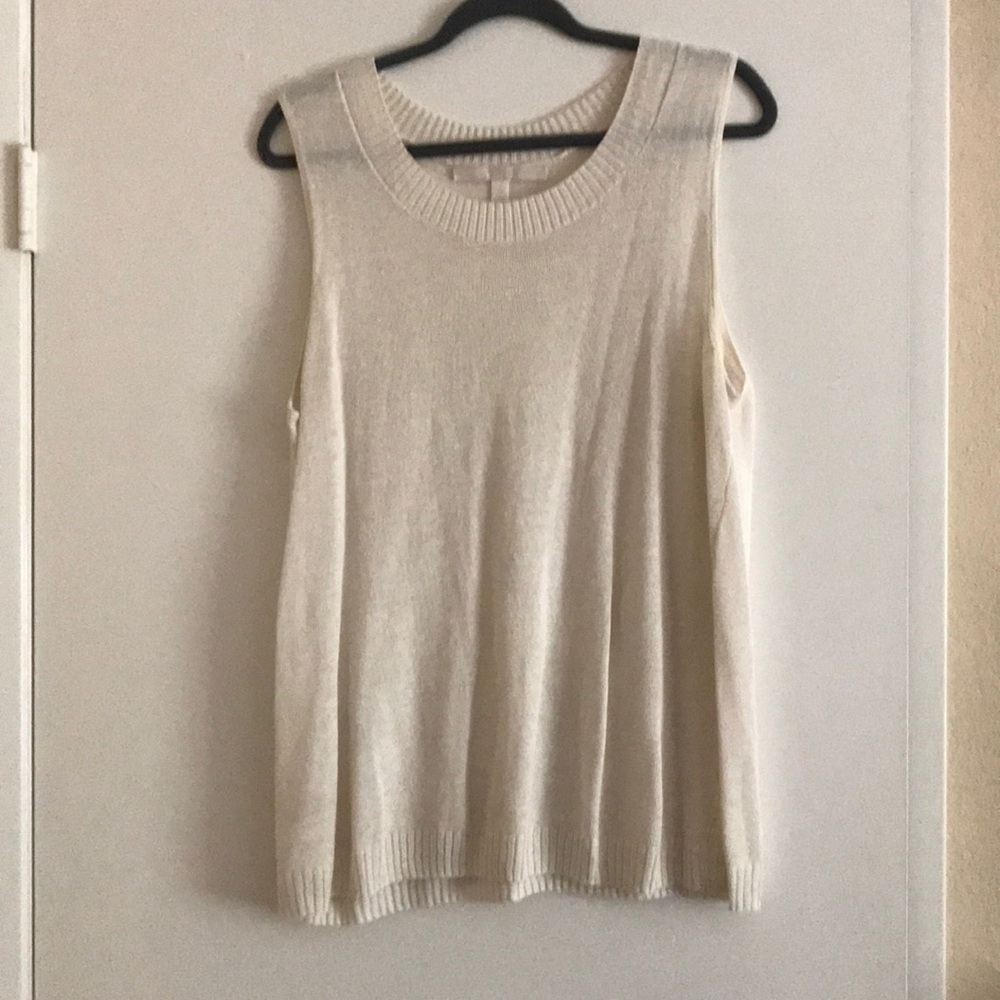 Luxurious linen and silk sleeveless sweater XL